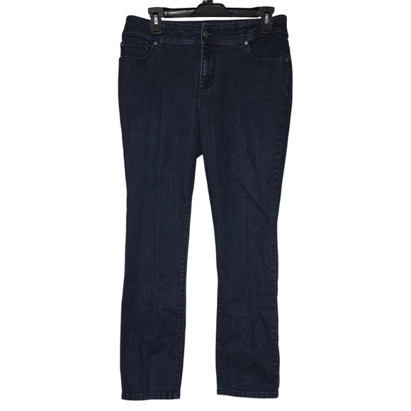 Chico's Jeans Slimming Girlfriend Ankle Beaded Design Stretch Size 4 30x28 - Picture 4 of 10